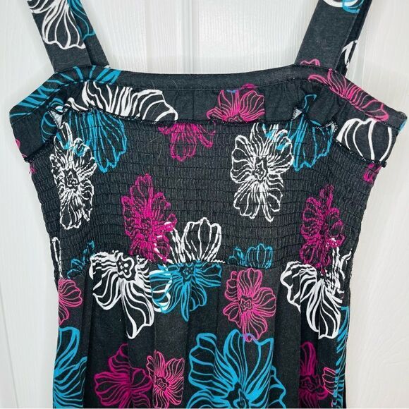 So Floral Strappy Ruffle Tiered Sun Dress Maxi Smocked Bodice Black Girls 16 - Picture 8 of 10